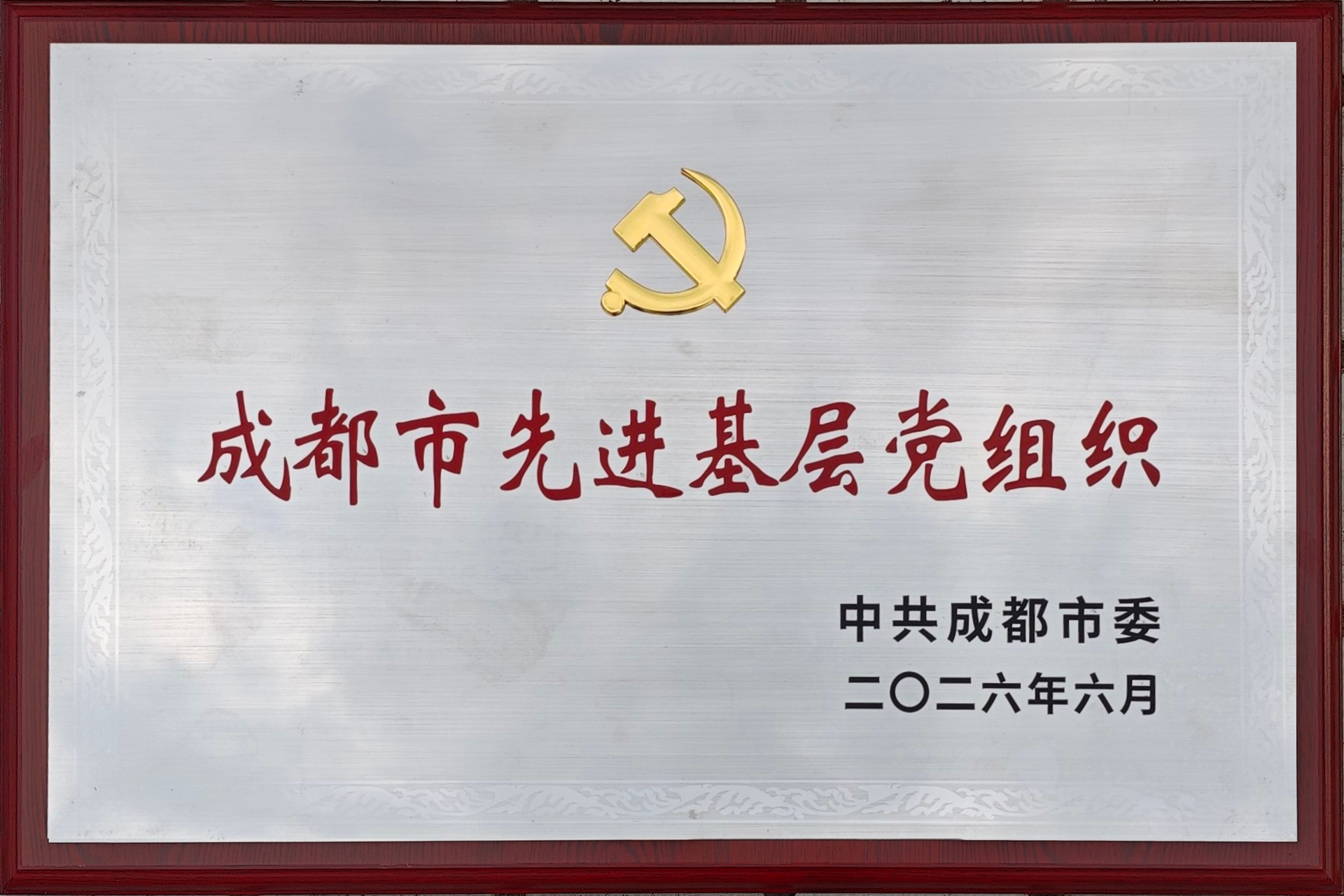 党建引领促发展 ｜公司党委荣获“成都市先进基层党组织”荣誉称号
